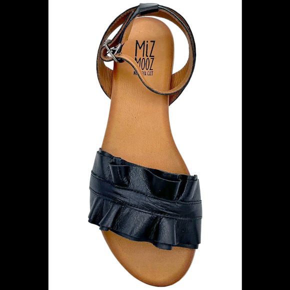 Miz Mooz Leather Ankle Strap Sandals Theresa Black - Medium - Picture 2 of 3